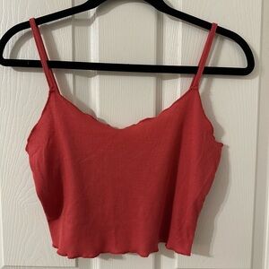 SHEIN Red/Pink Ribbed Camisole Top